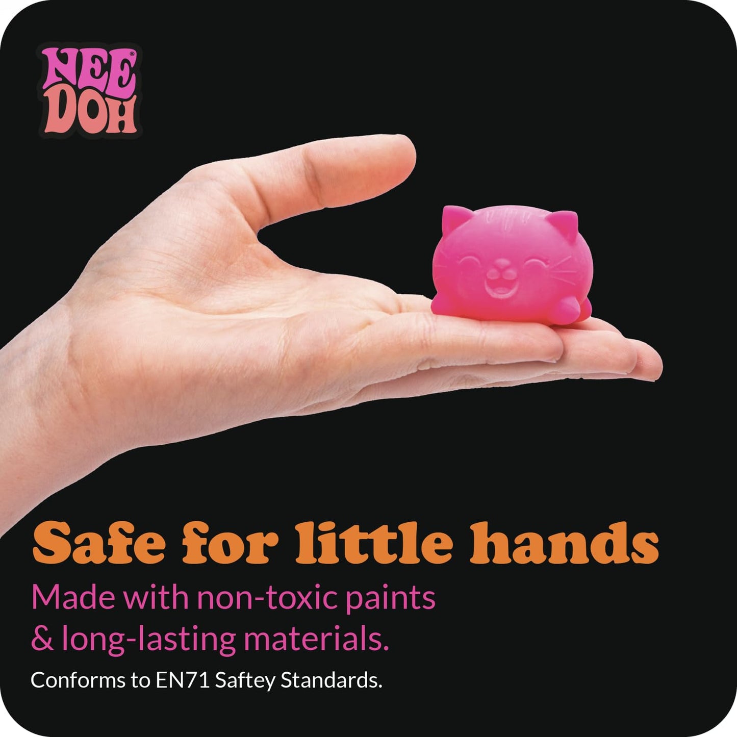 Schylling NeeDoh Teenie Cool Cat - Sensory Squeeze Toy - Contains 3 Mini Groovy Globs - 1.5" Wide - Color May Vary (Pack of 1)