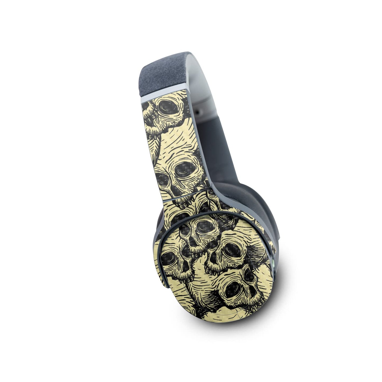 MightySkins Carbon Fiber Skin Compatible with Skullcandy Crusher Evo Wireless - Inked Skulls | Protective, Durable Textured Carbon Fiber Finish…