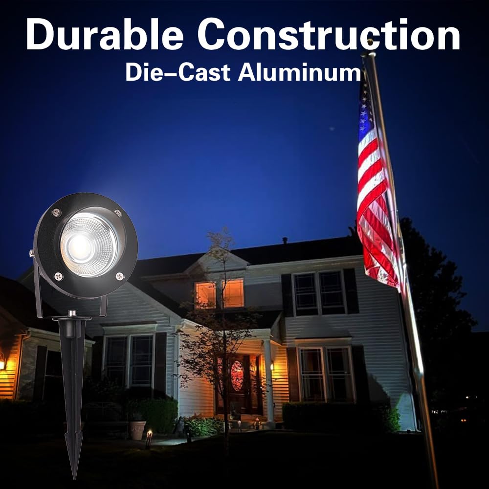 EAGLOD 20W Led 12V AC/DC Flag Spotlights Outdoor Landscape Lights,Low Voltage Landscape Lighting,IP65 Waterproof Flag Lights for Yard Wall Mounted