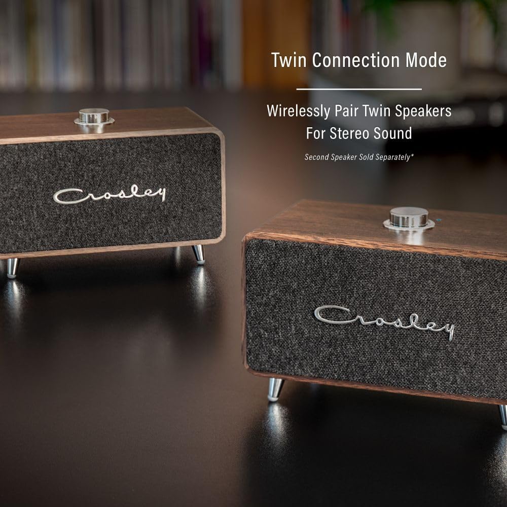 Crosley CR3049A-WA Stanza Portable Rechargeable Bluetooth Speaker, Walnut