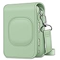 Fintie Carrying Case for Fujifilm Instax Mini LiPlay Hybrid Instant Camera - Premium Vegan Leather Portable Bag Cover with Removable Strap, Agave