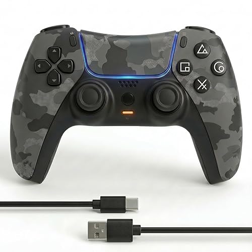 Autker Wireless Controller for PS5 with1500mAh Battery, Dual Vibration, 3.5mm Audio Jack, Speaker, 6-Axis Motion Gamepad Compatible with PS5 Slim/PS5
