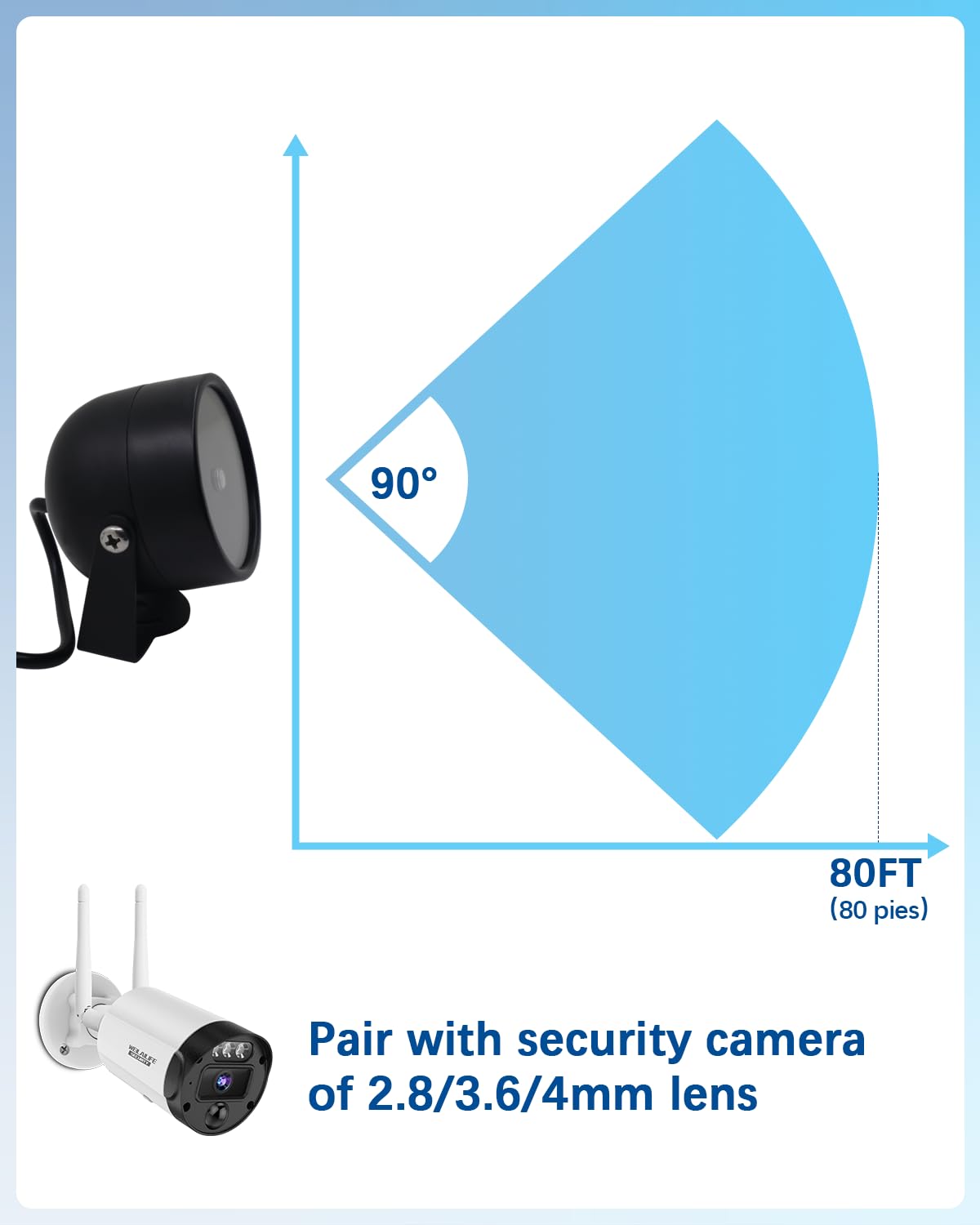?4 LED Waterproof ? IR Illuminator 90 Degree Wide Angle Long Range Infrared Light, 80ft 850nm IR Flood Lights with Power Adapter for Night Vision CCTV