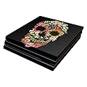 MightySkins Skin Compatible with Sony PS4 Pro Console - Floral Skull | Protective, Durable, and Unique Vinyl Decal wrap Cover | Easy to Apply, Remove