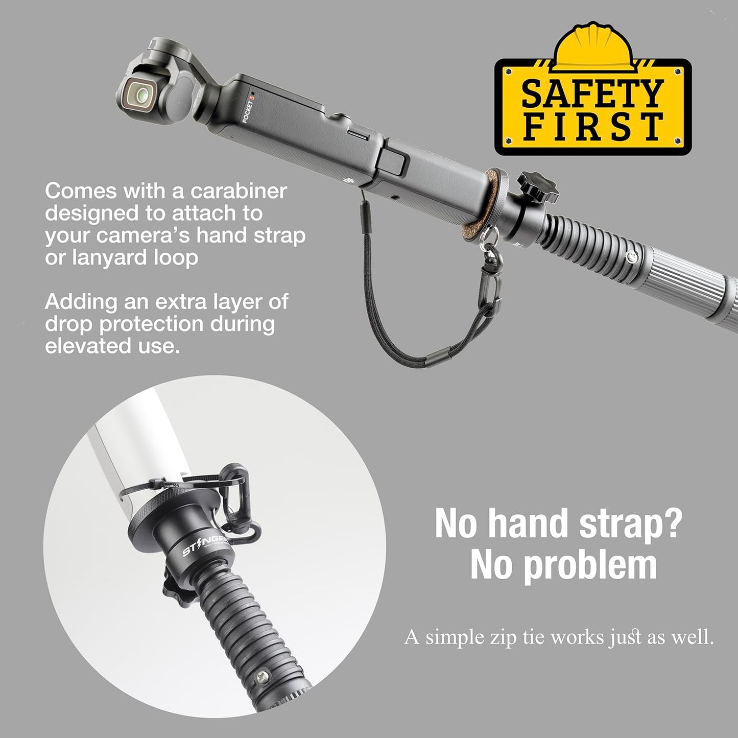 Stinger Camera Paint Pole Adapter 3/4-5 to 1/4-20 for Video Photo, Compatible with DJI osmo Pocket 3,Mic Phone Broom,led Light,Painter Adapters