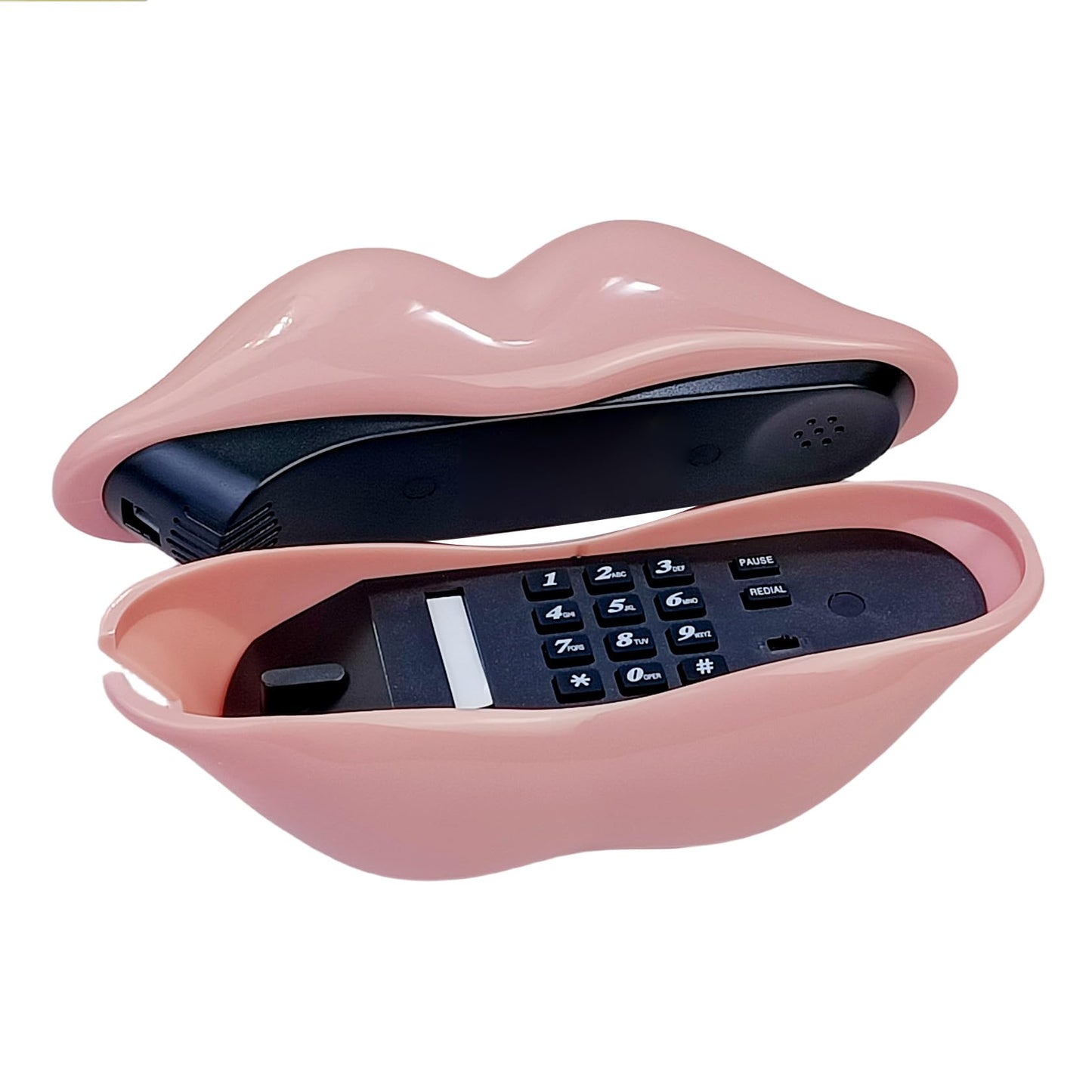 Landline Phones for Home, TelPal Corded Lip Phone, Retro Desktop Home Phone, Analog Novelty Mouth Telephone