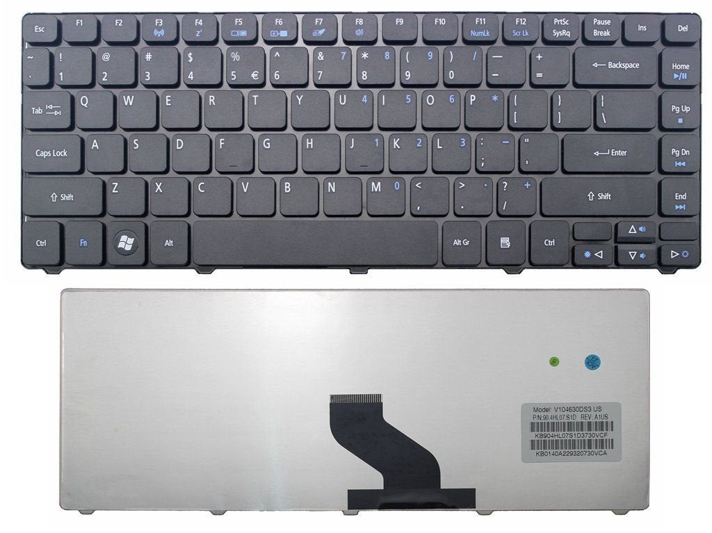 New Laptop Keyboard Replacement for Acer Aspire ZQH ZQ8A ZQ1 AEZQ1R00210 V104646AS3 US Black Color