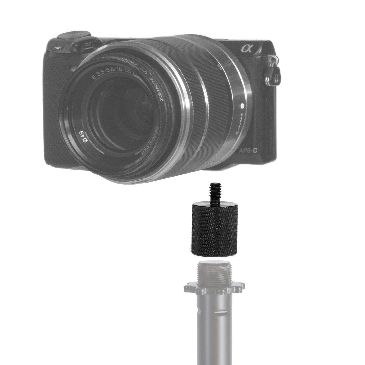 GRIFITI Nootle Heavy Duty Large Music Mic Stand Camera Pole Adapter 5/8 27 Female to 1/4-20 Male for Video Photo Mic Phone Extension Broom Adaptor
