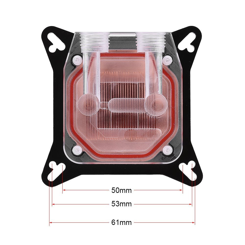 GPU Water Block, Computer Universal Water Cooling Block, GPU Waterblock Copper Base POM Cover with Waterway, Acrylic Water Cooling System Parts