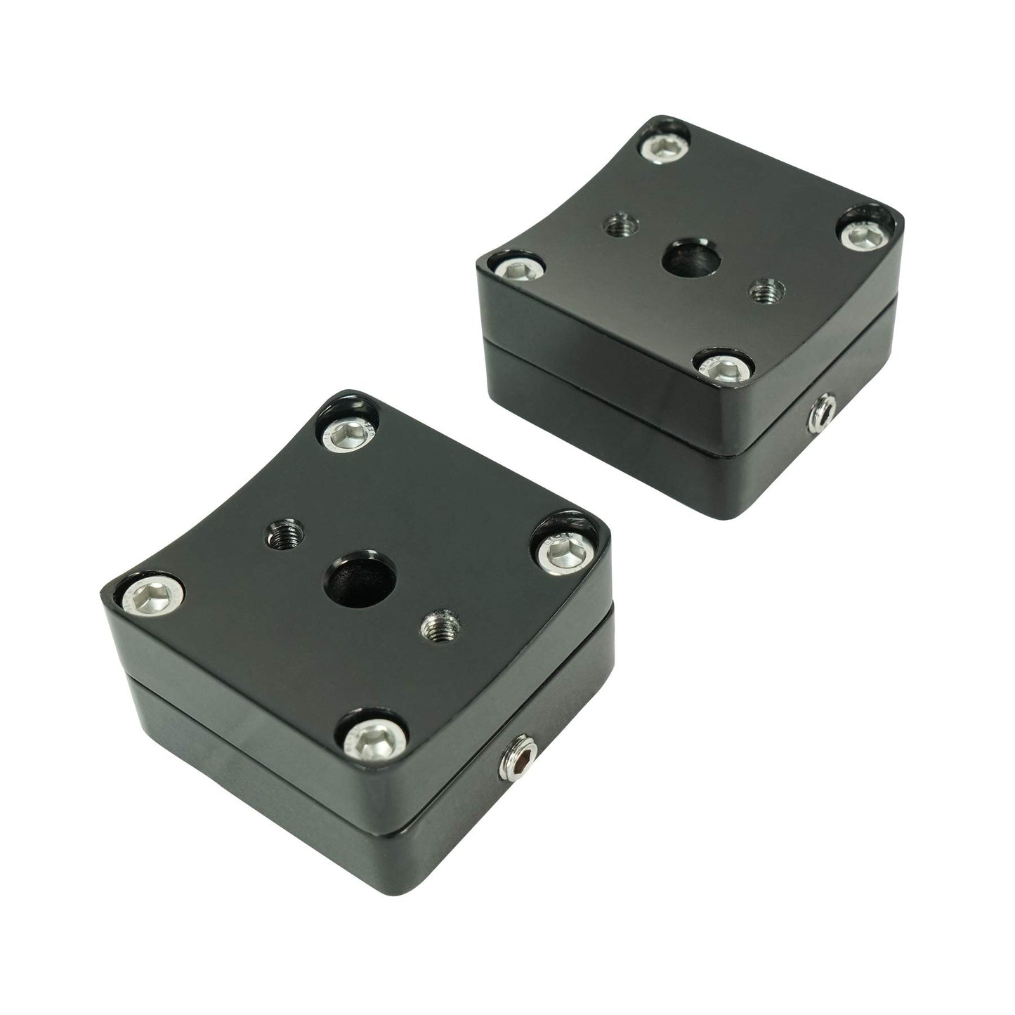 Rockville MAC360B (2) Marine-Grade Swivel Clamps for Wakeboard Towers or Surface Mounting, 360-Degree Rotation, Black Powder-Coated, Quick-Release