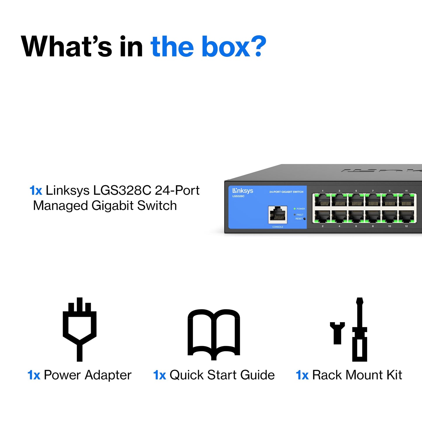 Linksys LGS328C 24 Port Gigabit Managed Network Switch with 4 x 10G Uplink SFP+ Slots - Advanced Security, QoS, Static Routing, VLAN, IGMP Features