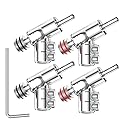 Viborg 4X HiFi Rhodium Plated Banana Plug Connectors 45 Degree Angled Screw Locking UST Banana Connectors for Speaker Wire, Audio/Video Receiver