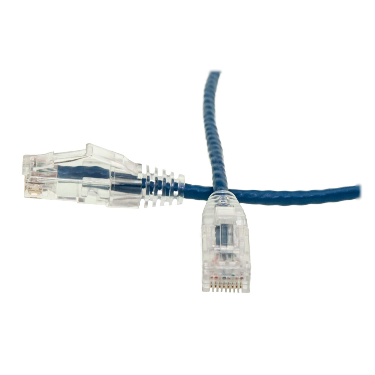 CableWholesale Cat6 Slim UTP Ethernet Cable, 28 AWG, PoE+, 20 ft, Blue