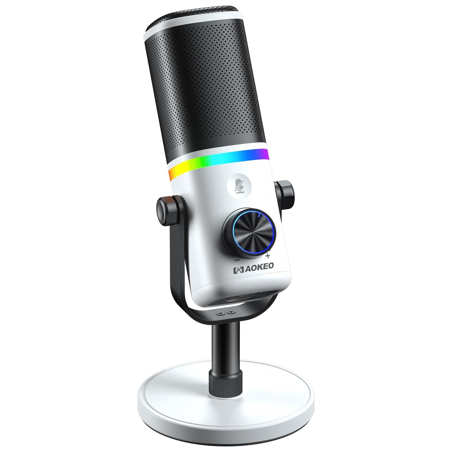 Aokeo Microphone for PC, AK-10 USB/XLR Dynamic Desktop Microphone for Gaming,Podcast,Streaming with RGB Light,Volume Control,Mute Button,Noise