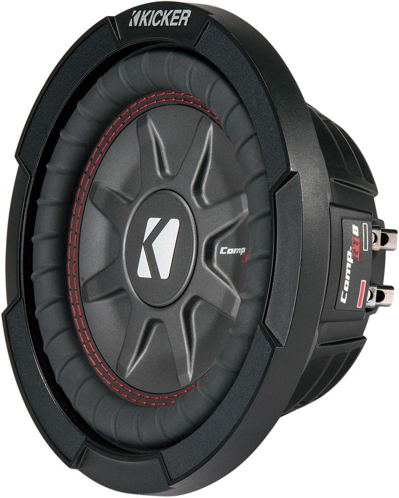 Kicker 8 Inch Dual 600 Watt CompRT 2 Ohm Shallow Slim Car Subwoofer | 43CWRT82