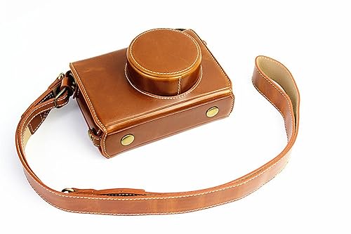 X100 Case, BolinUS Handmade PU Leather Fullbody Camera Case Bag Cover for Fujifilm Fuji X100 X100S X100T Bottom Opening Version + Neck Strap -Brown