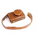 X100 Case, BolinUS Handmade PU Leather Fullbody Camera Case Bag Cover for Fujifilm Fuji X100 X100S X100T Bottom Opening Version + Neck Strap -Brown