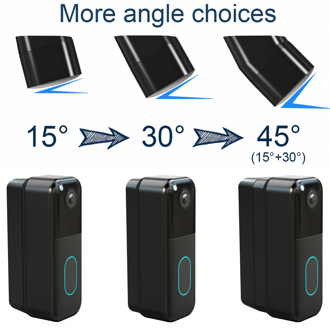 Blink Doorbell Mount, Adjustable (15 to 45 Degrees) Corner Mount,No-Drill Mounting Bracket for Blink Doorbell Camera(1st & 2nd Gen), Wide Viewing