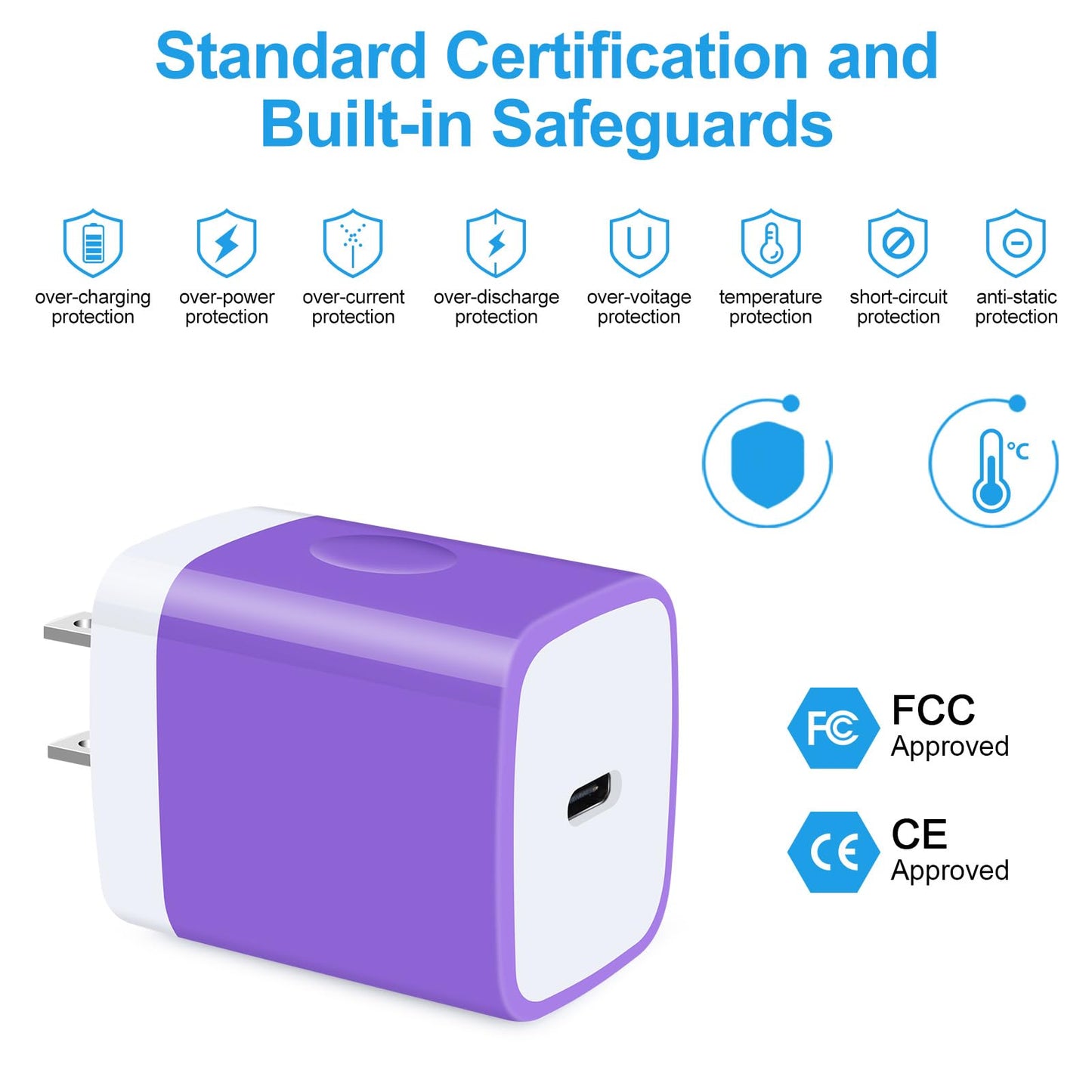 Type C Charger 20W Super Fast USB C Charger Block with 6FT Android Phone Chargers Cable Fast Charging for Samsung Galaxy Z Flip 7 6 5 4 3/Z Fold 7 6 5