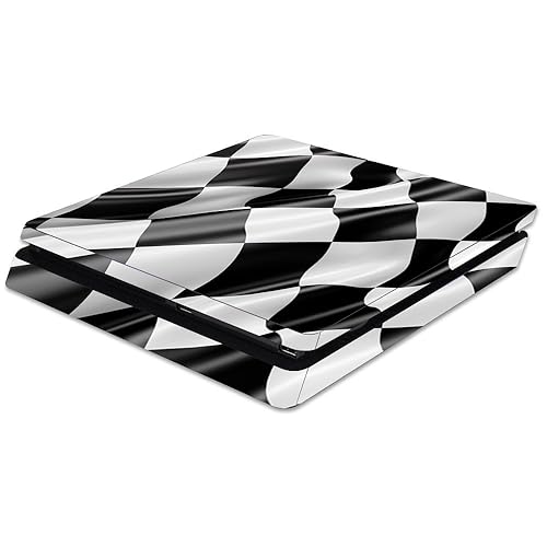MightySkins Skin Compatible with Sony PS4 Slim Console - Race Flag | Protective, Durable, and Unique Vinyl Decal wrap Cover | Easy to Apply, Remove