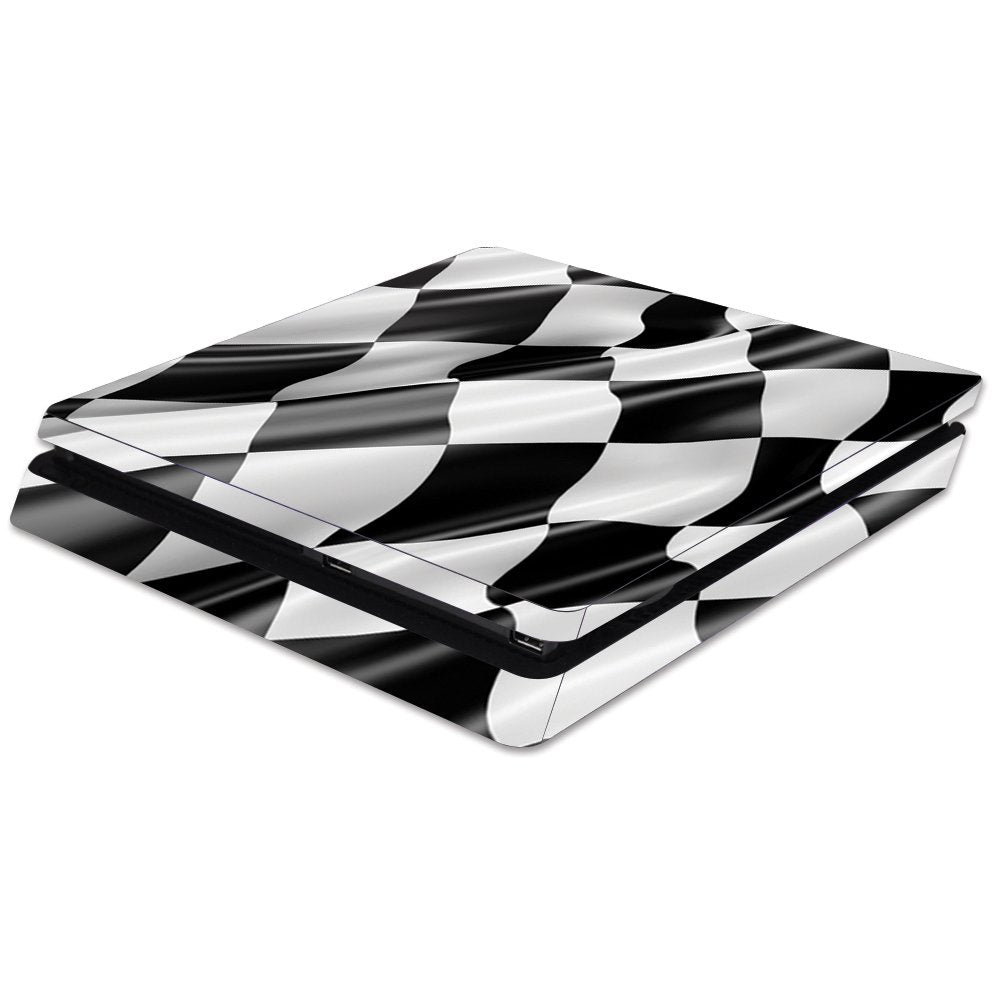 MightySkins Skin Compatible with Sony PS4 Slim Console - Race Flag | Protective, Durable, and Unique Vinyl Decal wrap Cover | Easy to Apply, Remove