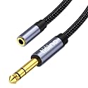 Tisino 1/4 to 3.5mm Headphone Adapter, 1/4" Male to 1/8" Female Extension Audio Cable for Headphones, Amplifiers, Guitar Amp, Keyboard Piano, Home