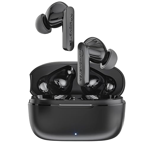 Monster N-Lite Clear Talk Wireless Earbuds Bluetooth 5.3 Headphones with IPX8 Waterproof, CVC 8.0 Noise Reduction, Fast Charging for Sport