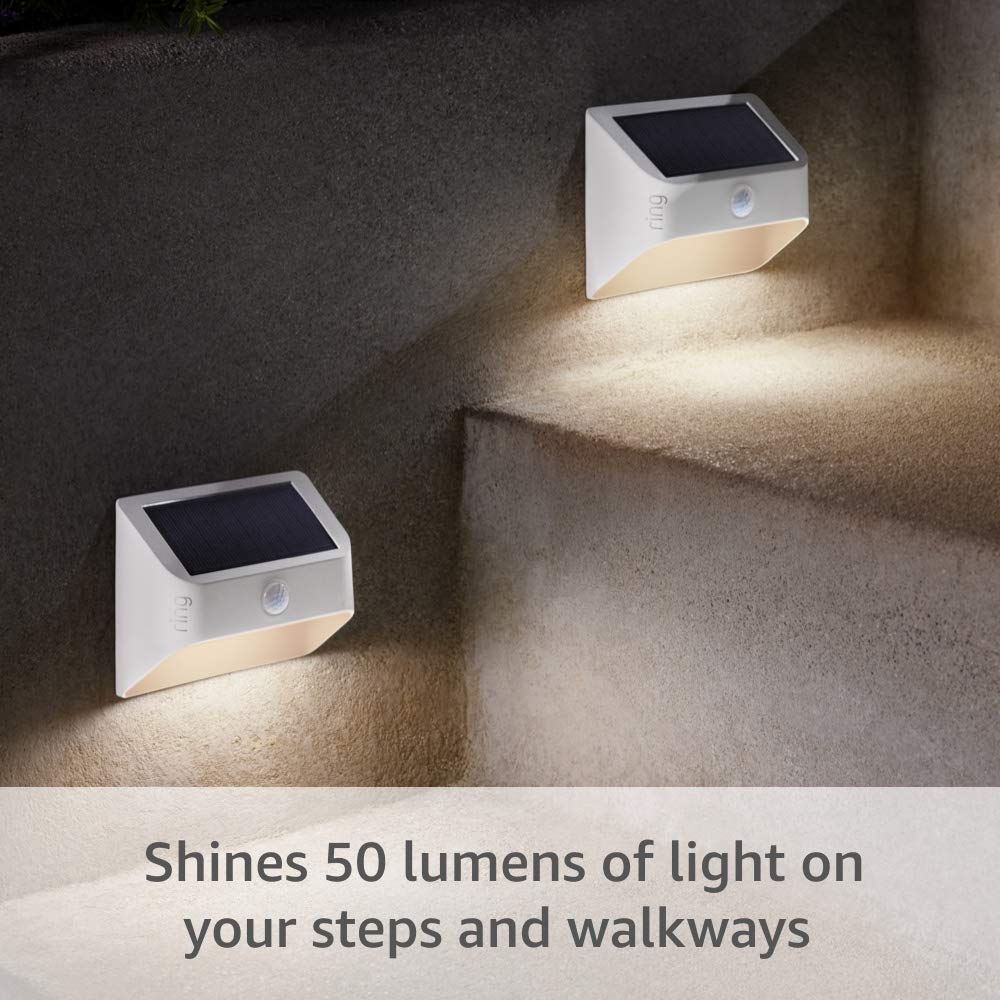 Ring Solar Steplight - Motion-activated steplight, bright LEDs, works with Amazon Sidewalk, Black