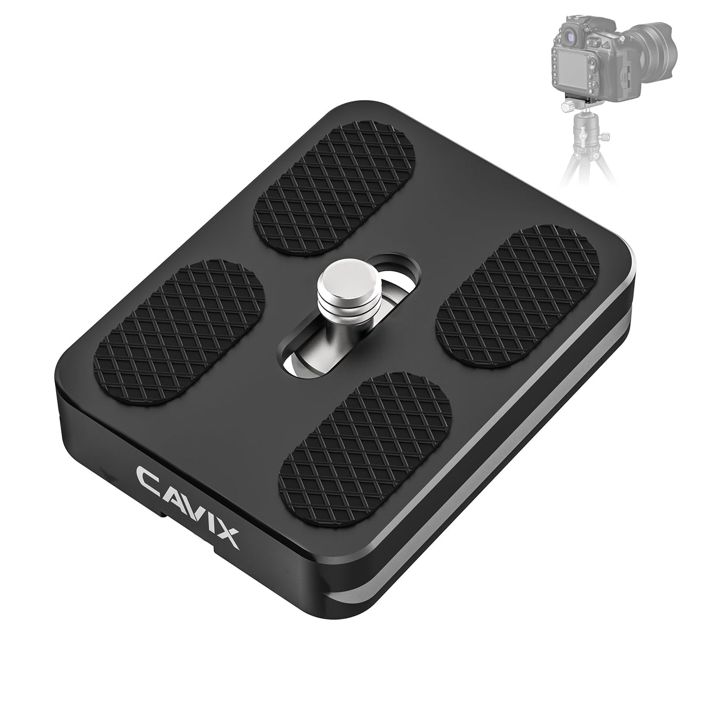 CAVIX PU-50 Ultra-Thin Arca-Swiss Quick Release Plate - Lightweight Aluminum with Anti-Slip Pad, Universal 1/4?-20 Screw for DSLR/Mirrorless, Tripods