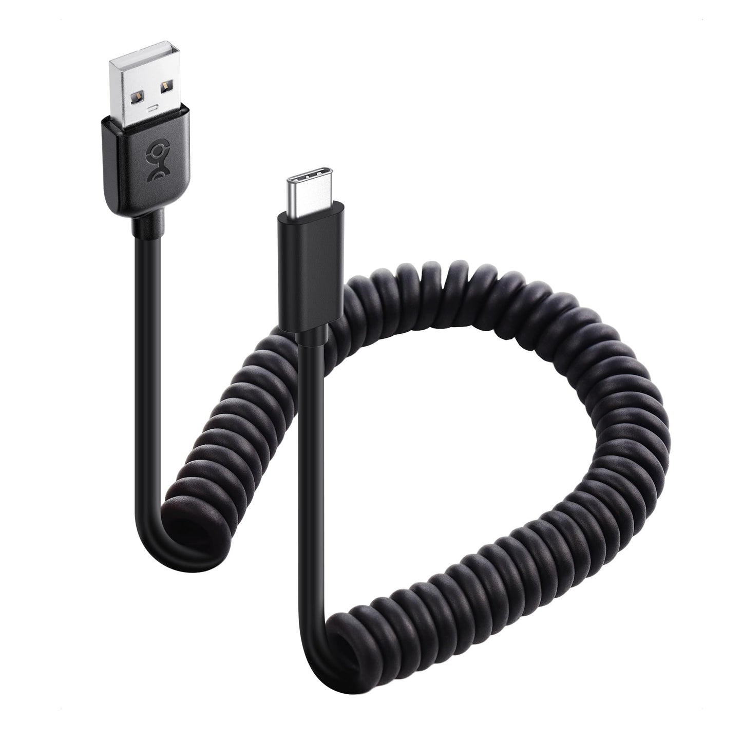 Cable Matters USB to USB C Coiled Cable with 3A/15W Fast Charging 1-4ft, Support Apple CarPlay, Android Auto, Coiled USBA to USBC Cable, for iPhone