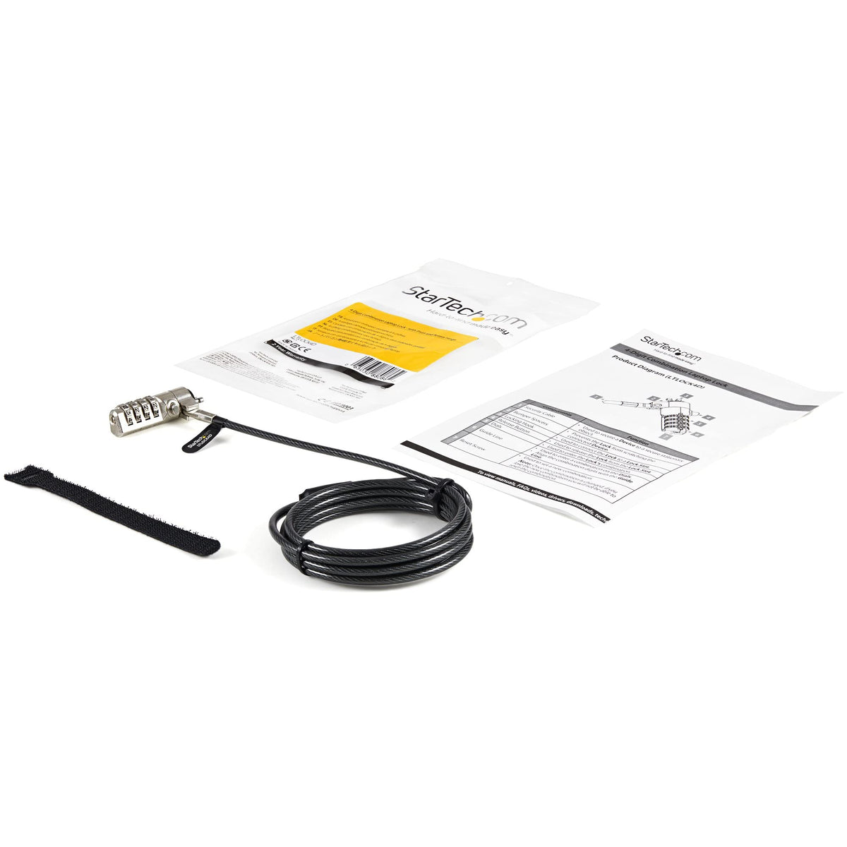 StarTech 6.6ft (2m) Laptop Cable Lock, TAA
