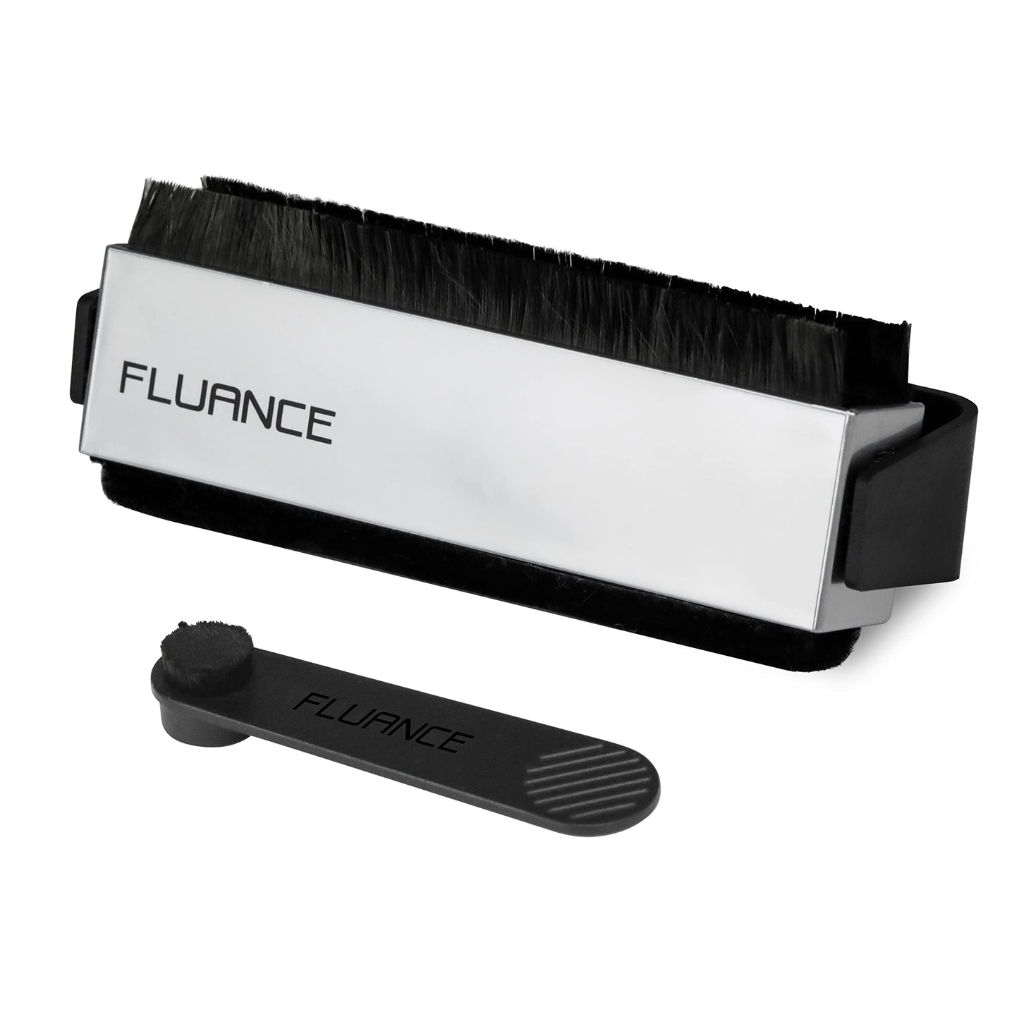 Fluance Vinyl Record Accessory Kit with Record and Stylus Anti-Static Carbon Fiber Brushes and Record Weight (VB52RW02)