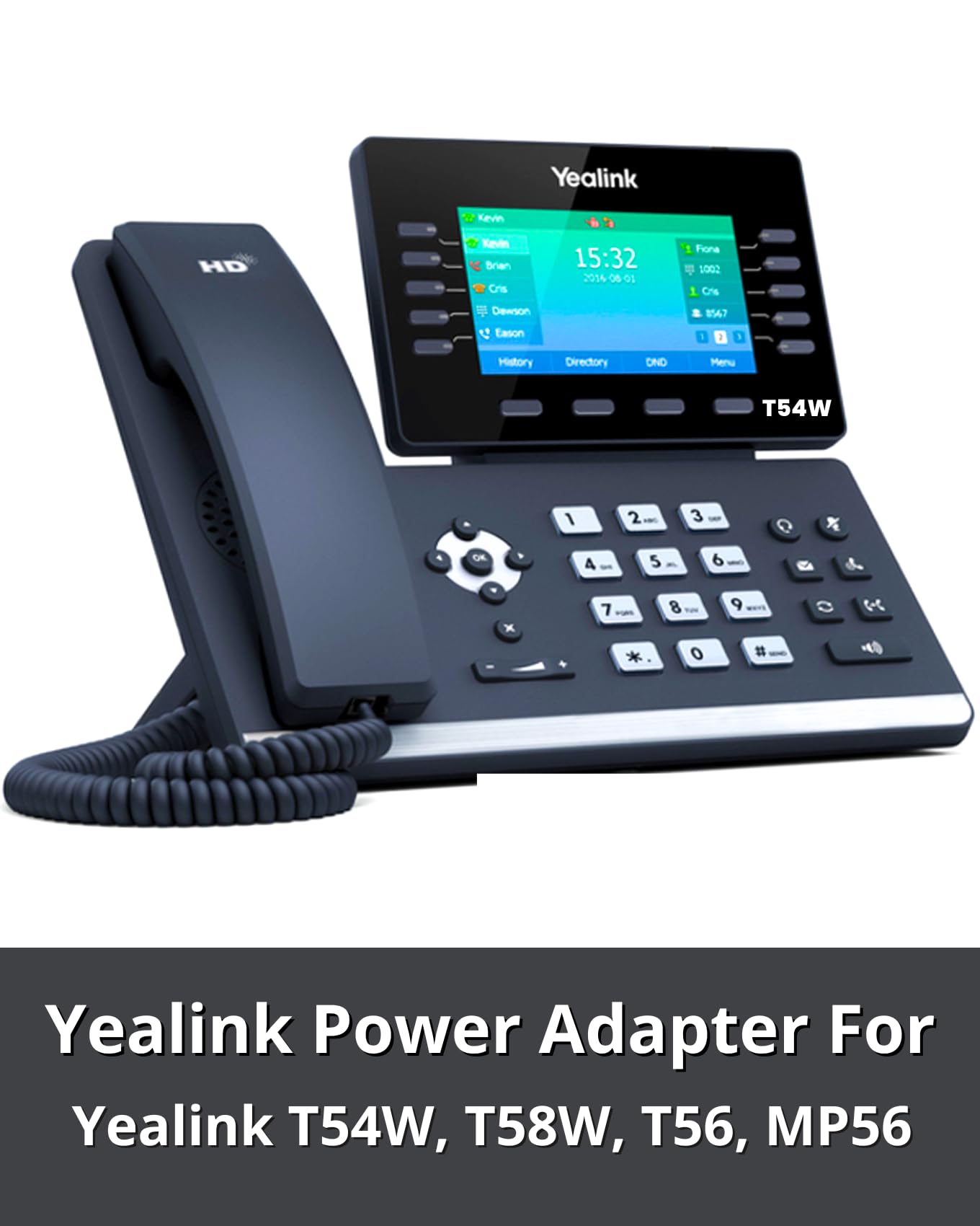 Yealink PS5V2000US Power Supply Adapter 5V 2A - Compatible with Yealink SIP Phones: T54W, T29G, T46S, T46U, T48S, T48U, T52S, T54S, T56A, T58V, T58A