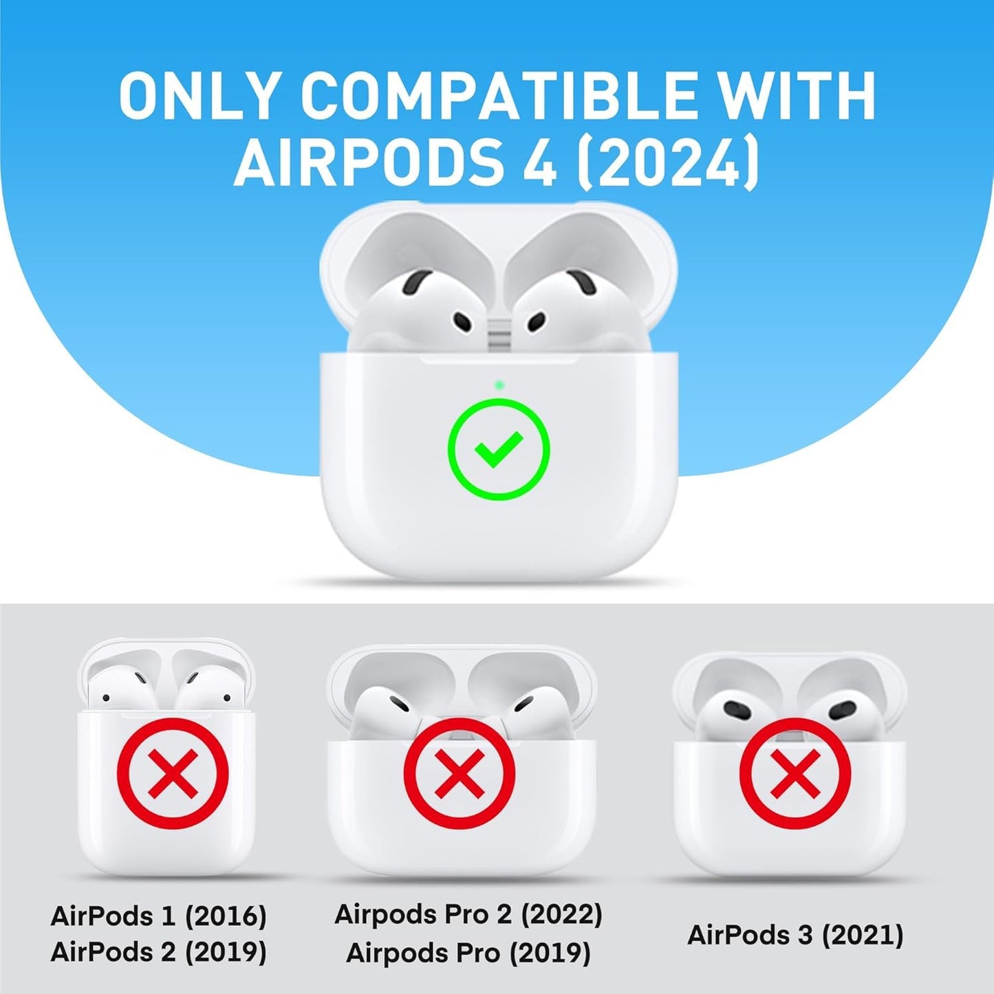 for AirPods 4 Case, Compatible with AirPods 4th Generation Case, Leather Full Body Shockproof Protective Cover for AirPods 4th Generation Case Cover