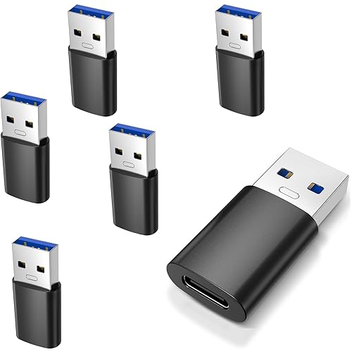 Cluoshu 6PCS Upgraded USB 3.0 to USB C Adapter, Compatible with Samsung, iPhone, IPad, Power Bank and More USB C Devices.