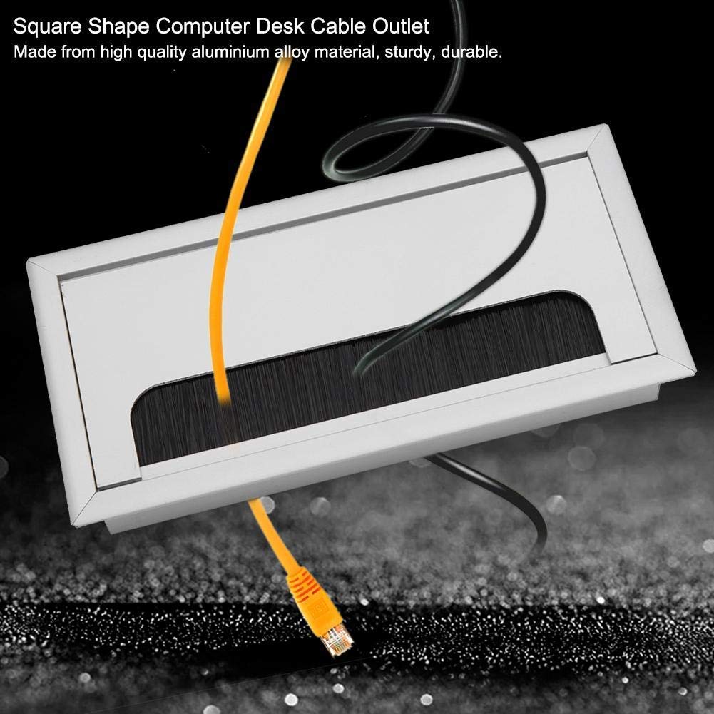 Cable Outlet, Aluminium, M Model, Computer Desk Wire Management Insert Hole Cover