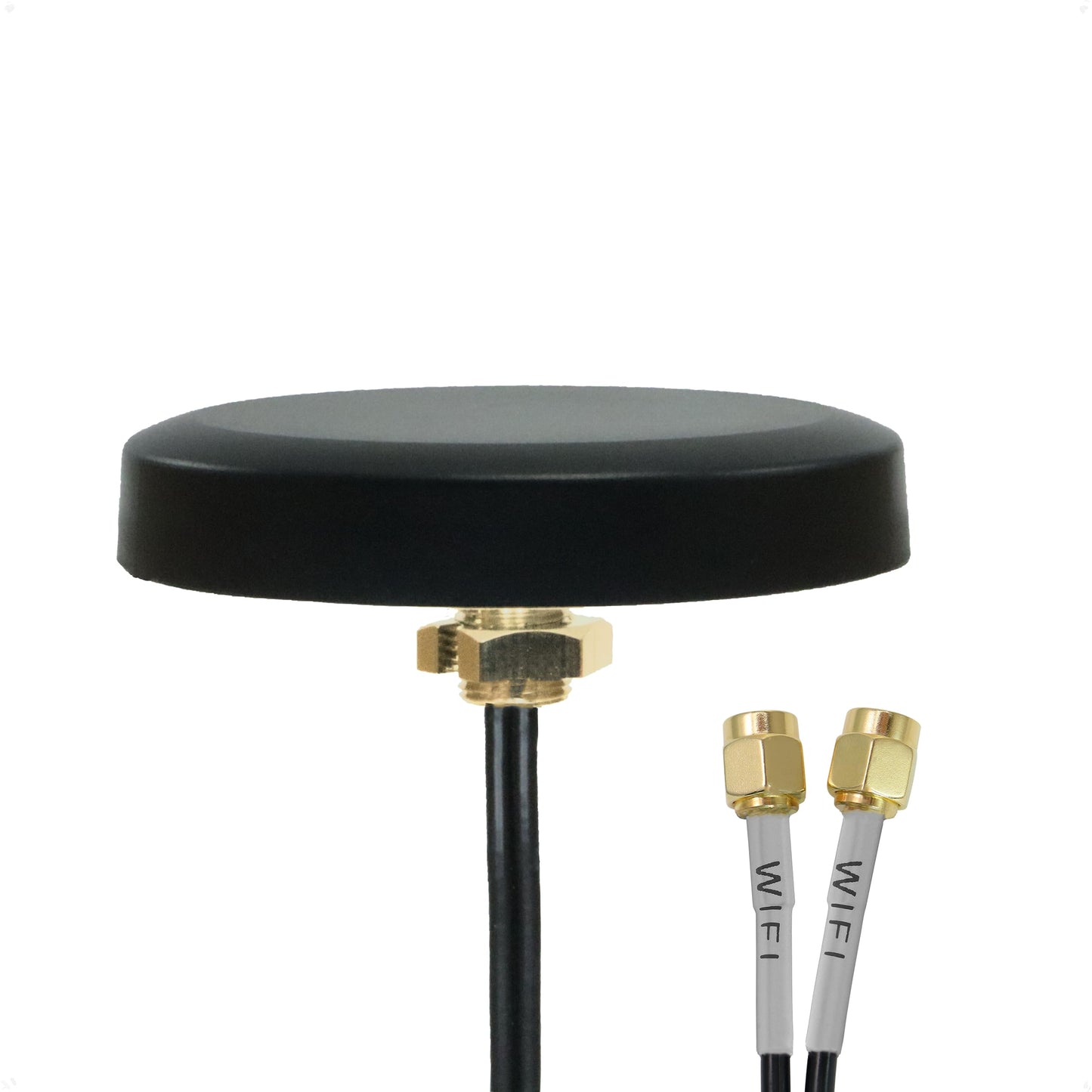 Proxicast Ultra Low Profile Indoor/Outdoor Omni Directional MIMO WiFi Antenna - Dual Band/Triple Band 2.4/5.8/6 GHz WiFi Puck - Through Hole Screw