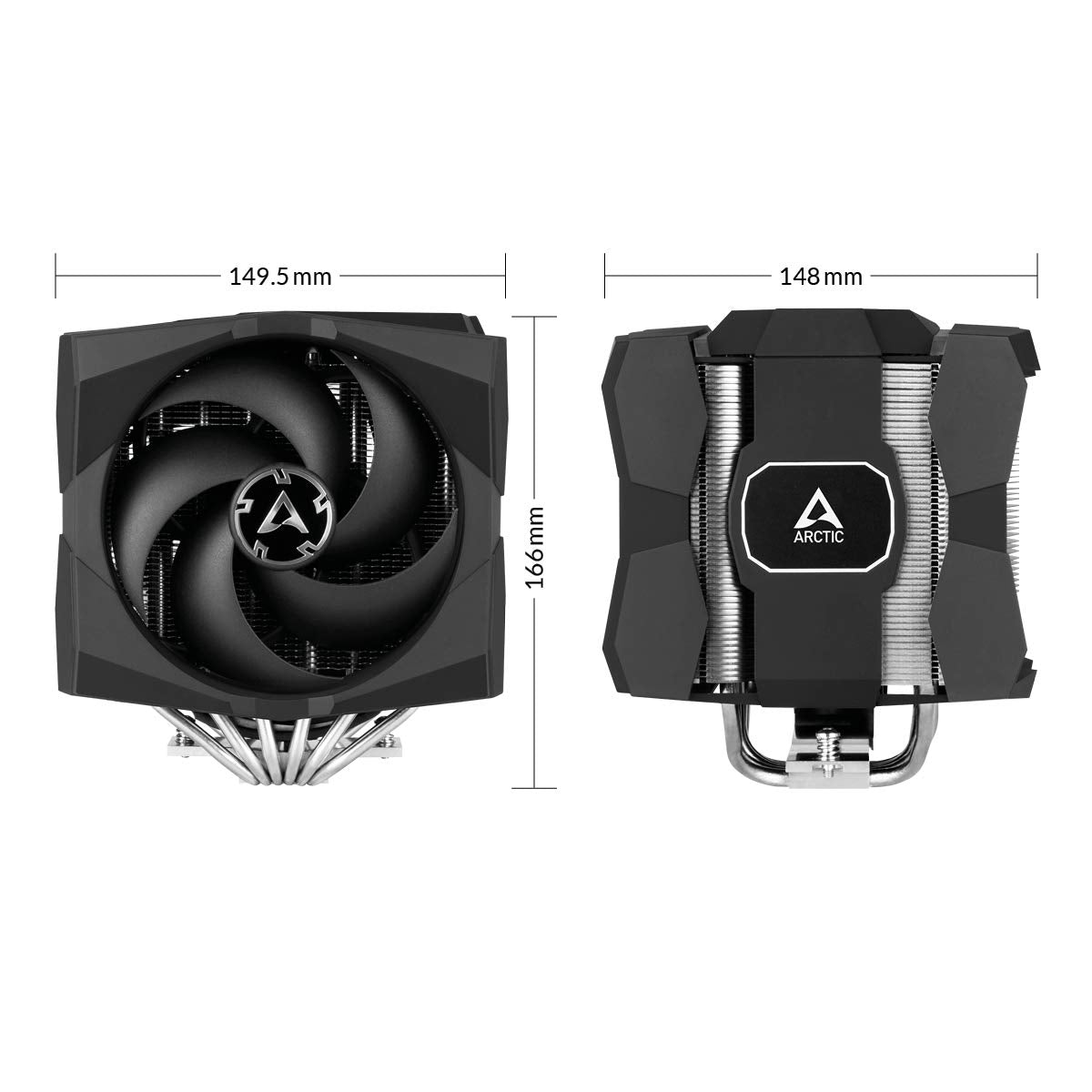 ARCTIC Freezer 50 (incl. A-RGB Controller) - Multi Compatible Dual Tower CPU Fan with A-RGB, CPU Air Cooler for AMD and Intel, Two Pressure-Optimised