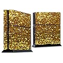 MightySkins Skin Compatible with Sony Playstation 4 PS4 Console Case wrap Cover Sticker Skins Gold Glitter