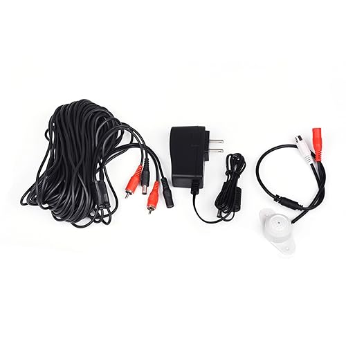 Tonton High Sensitive Weatherproof Preamp Microphone Audio Pickup Device Sound Voice Pickup Kit with 60 Feet Cable and Power Supply for CCTV