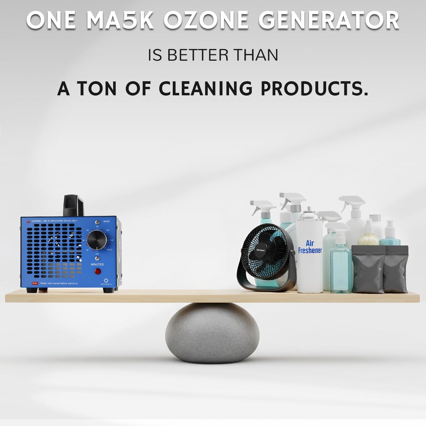 Airthereal MA5K Ozone Generator, 120-Min Timer, Blue, 2000 Sq Ft