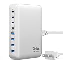 200W USB C Charger USB C Charger Block,Upgraded GaN III 8-Port Fast Charging Station Hub,PD 65W Laptop Charging Adapter Compatible with MacBook