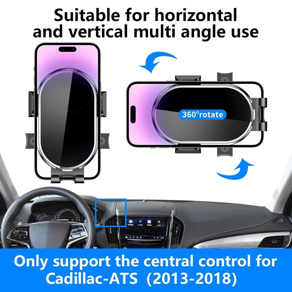 YEGZA Car Phone Holder for Cadillac ATS 2013-2018 Base Luxury Performance Premium Auto Accessories Navigation Bracket Interior Decoration Dashboard