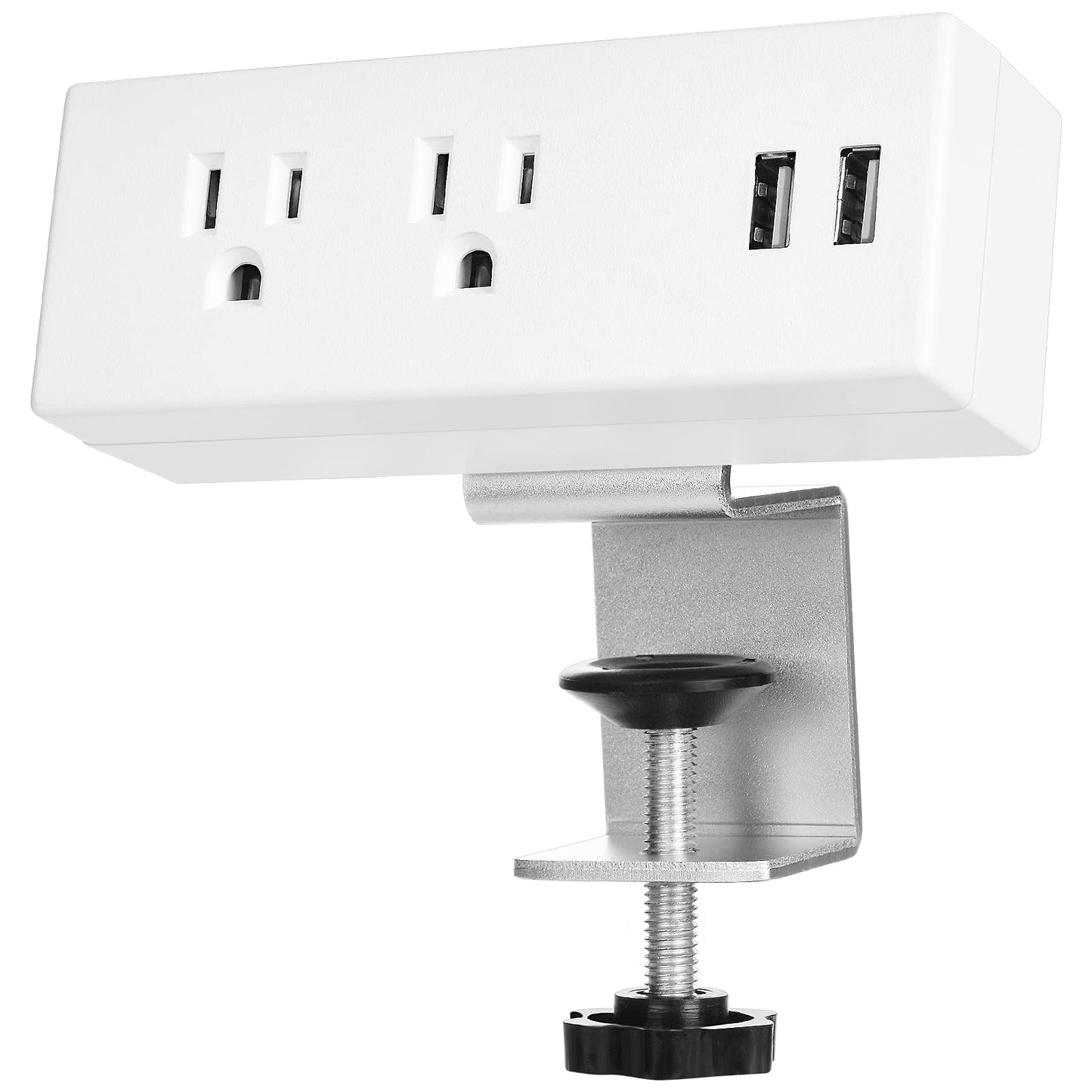 Desk Clamp Power Strip with USB Ports Desktop Mounted Power Outlets Table Edge Power Charging Station 6.56 FT Extension Power Cord for Home Office