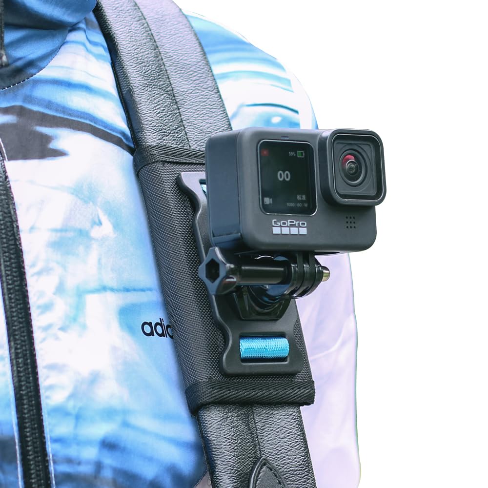 SUREWO Backpack Shoulder Strap Mount with Adjustable Shoulder Pad Compatible with GoPro Hero 13/12/11/10/9/8/7/6/5/4,DJI Osmo Action 6/5