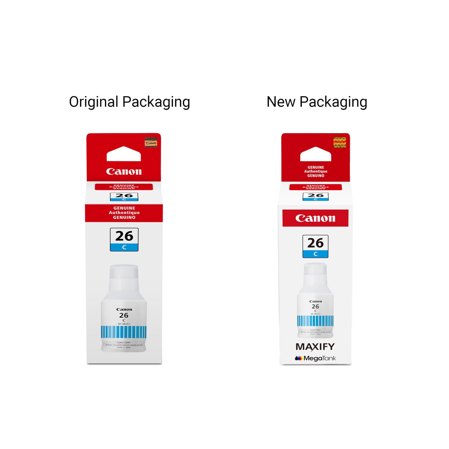 Canon GI-26 Genuine Pigment Cyan Ink Bottle, Compatible with MegaTank GX7120, GX6120, GX5120, GX6020, GX7020, GX6021, GX7021, GX5020, GX4020,