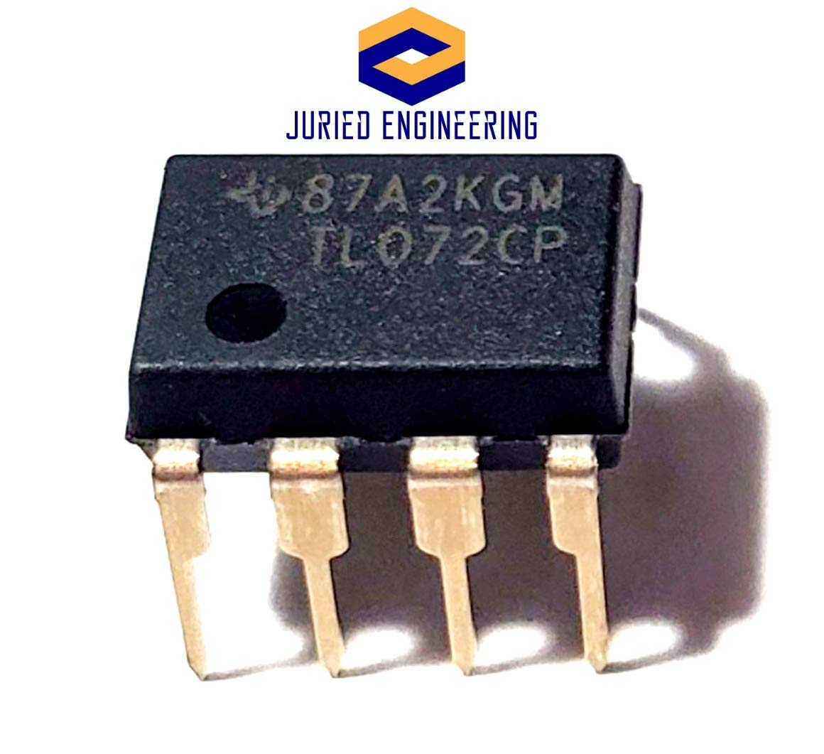 Juried Engineering TL072CP TL072 Dual Low-Noise JFET-Input Operational Amplifier Op Amp Breadboard-Friendly IC DIP-8 (Pack of 2)