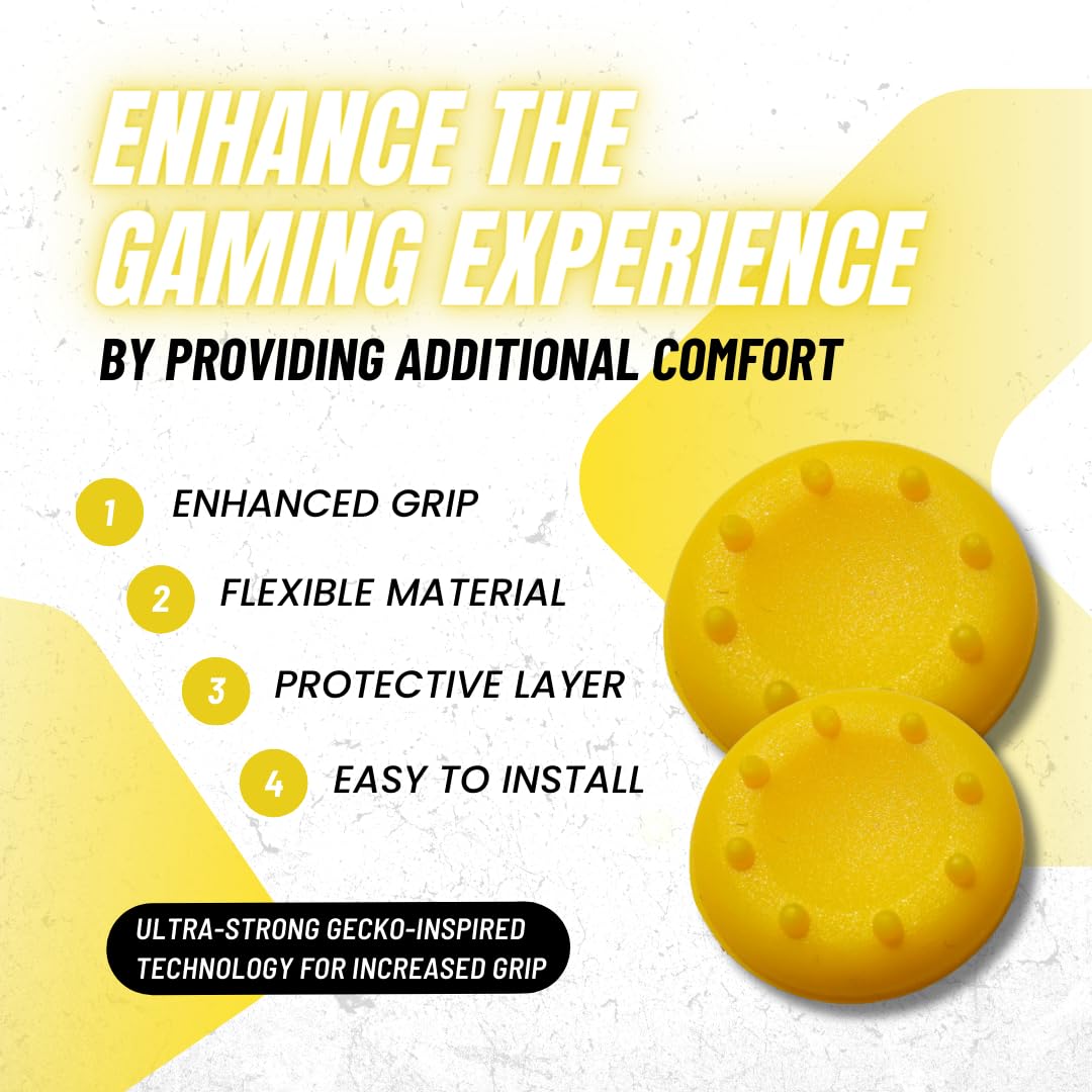 Colorful Silicone Accessories Replacement Part Thumb Grip Cap Cover for PS2, PS3, PS4, Xbox 360, Xbox One Controller (Yellow)
