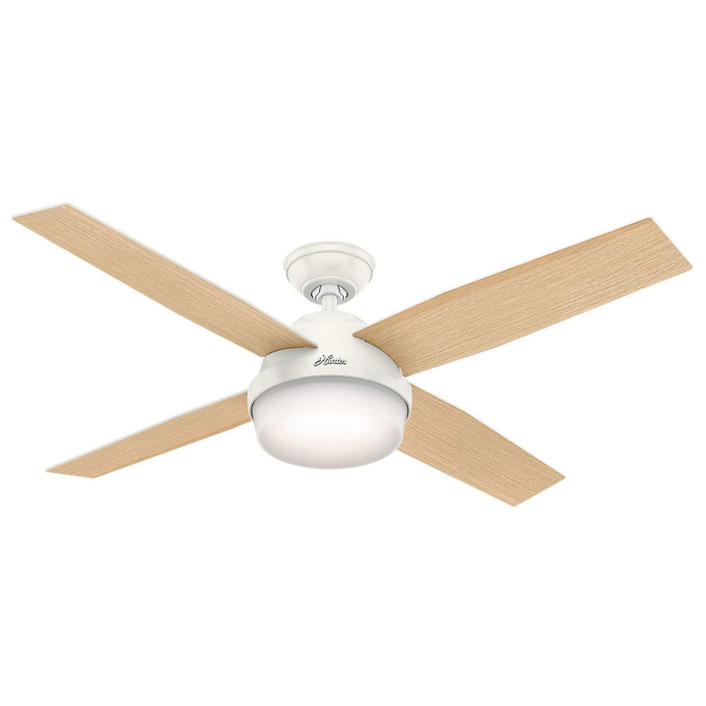 Hunter Fan 52 inch Fresh White Finish Dimpsay Low Profile with Light Kit (Renewed)