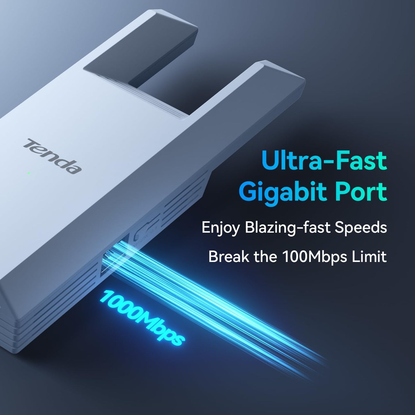 Tenda WiFi Range Extender AC1200 - WiFi Extender with Gigabit Ethernet Port, 1.2Gbps Home Signal Booster, Dual Band, Up to 1600 Sq & 32 Devices